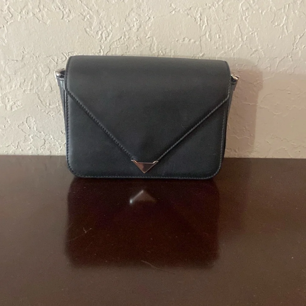 Alexander Wang Prisma Envelope Black Leather Crossbody Shoulder Bag